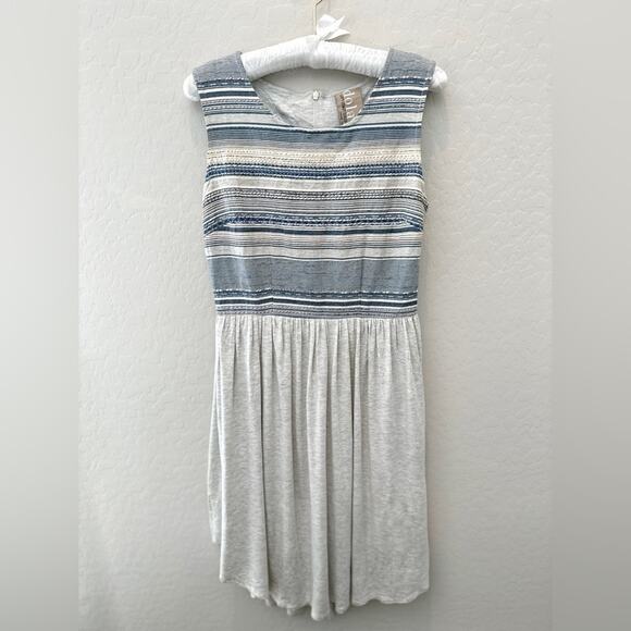 DOLAN LEFT COAST | Sabado Dress Gray Blue Stripe Boho Sleeveless | Size Small - Picture 1 of 8